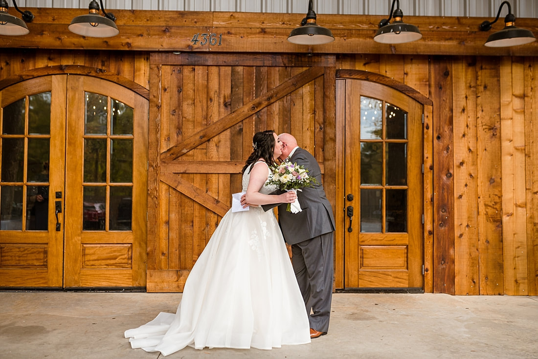 First Look with Bride's dad at Avon Acres in Memphis, TN