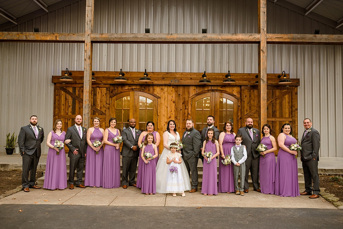 Wedding Party in front of Memphis Wedding Venue, Avon Acres