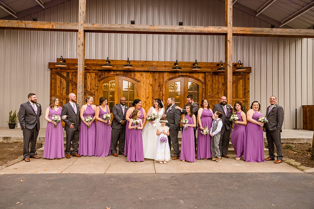 Wedding Party in front of Memphis Wedding Venue, Avon Acres