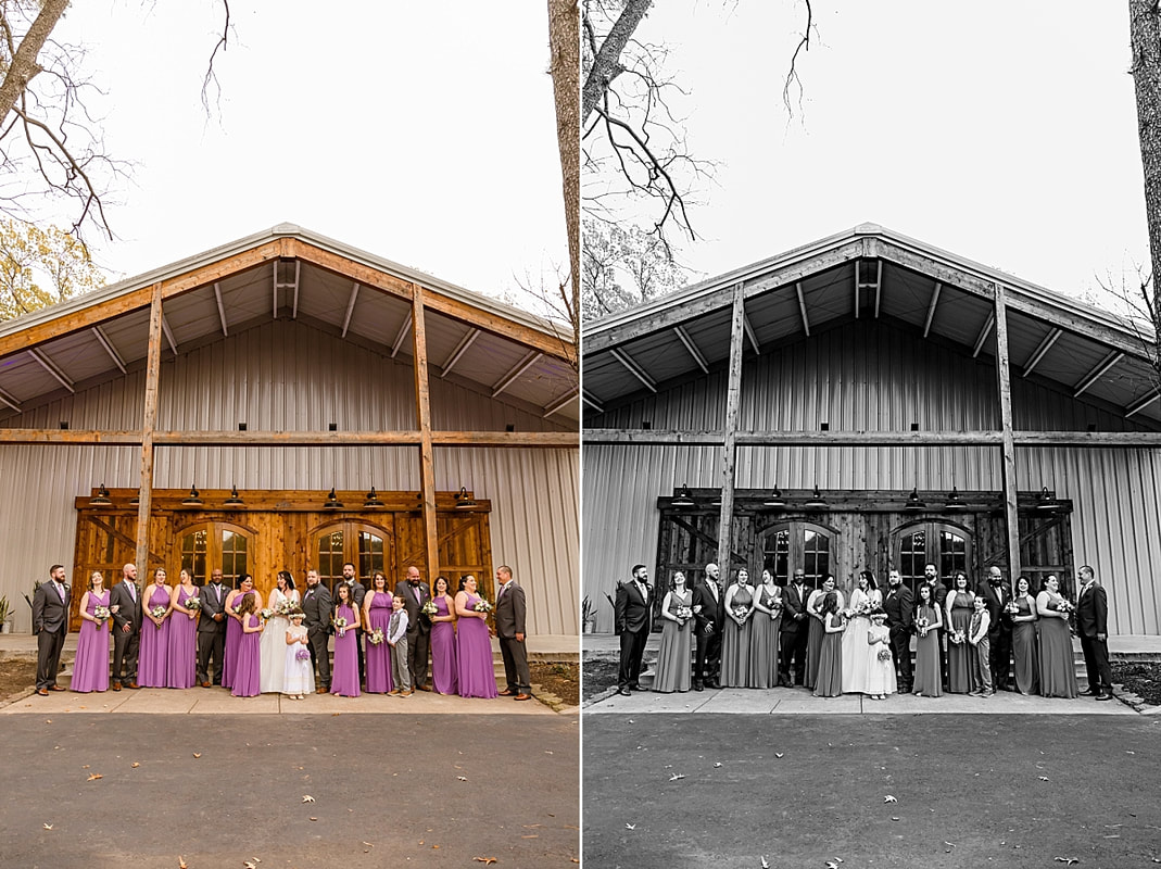 Wedding Party in front of Memphis Wedding Venue, Avon Acres