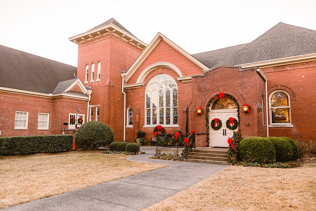 Collierville United Methodist Church Sanctuary on the Square at Christmastime