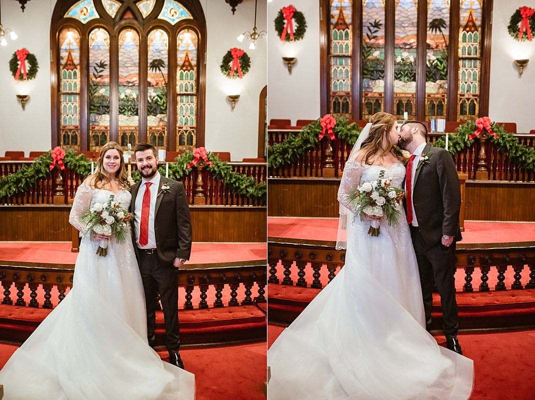 Christmas wedding at CUMC Sanctuary on the Square in Collierville TN