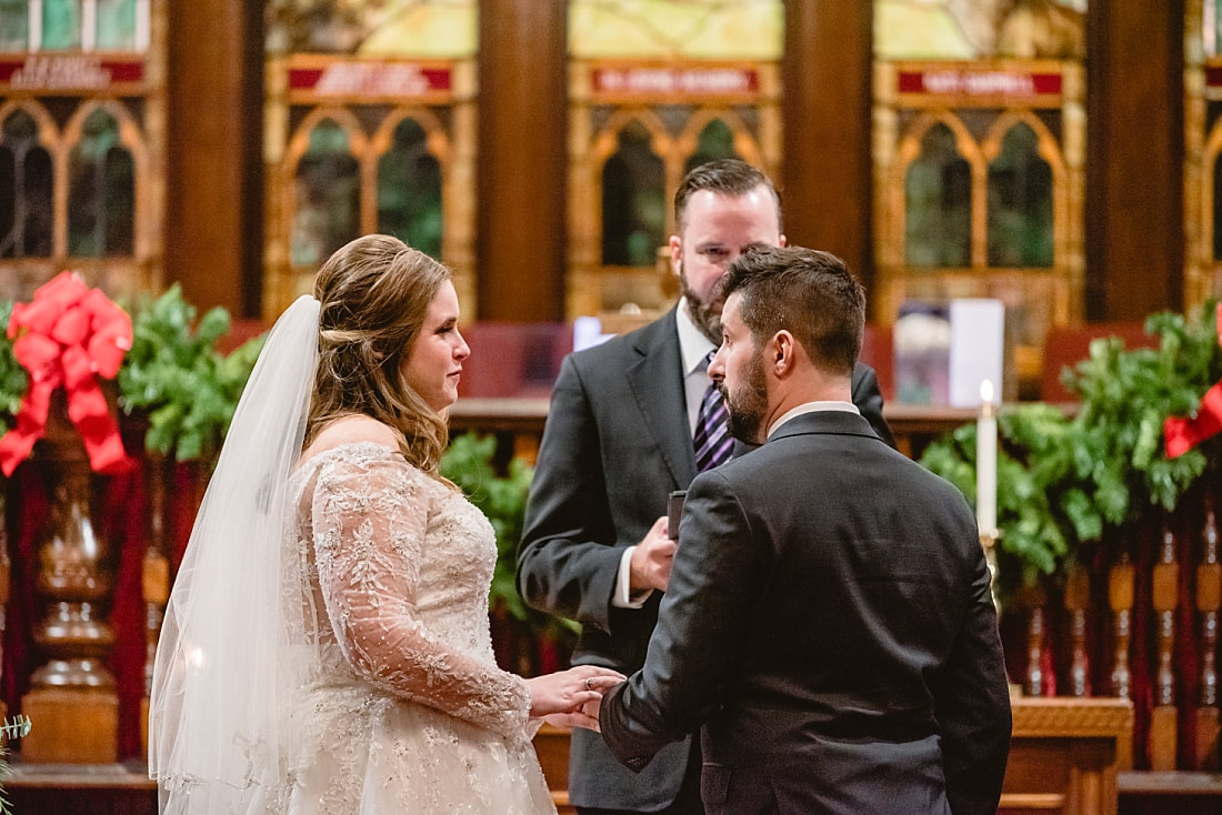 Christmas wedding at CUMC Sanctuary on the Square in Collierville TN