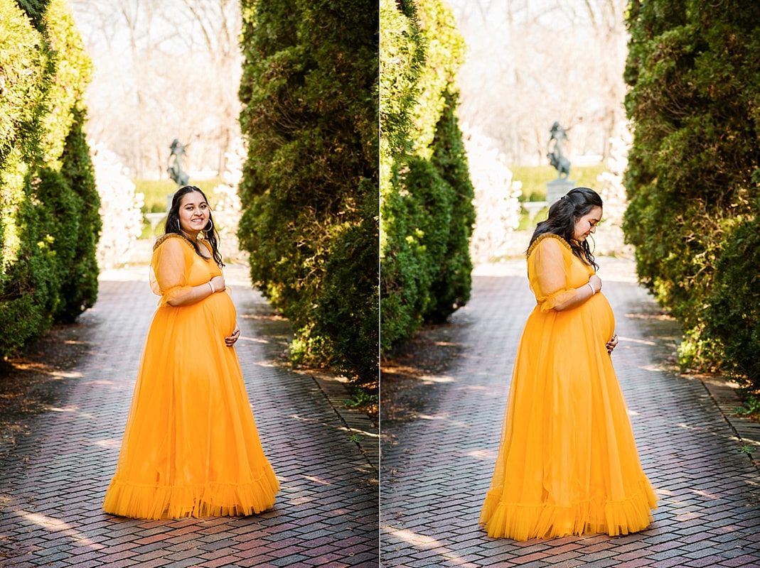 maternity portrait of mother at memphis botanic garden