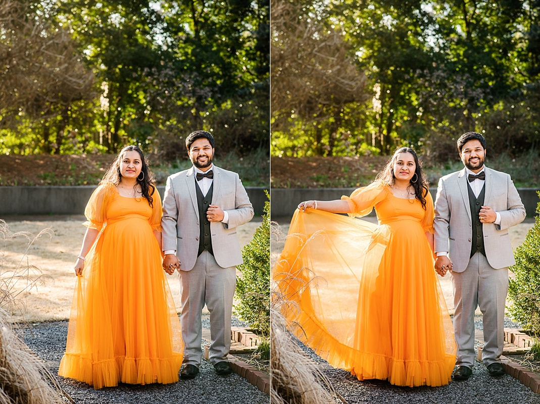 maternity portraits formal attire memphis botanic garden