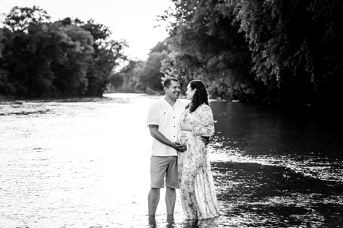 Portrait of pregnant mother at the creek in Memphis, TN