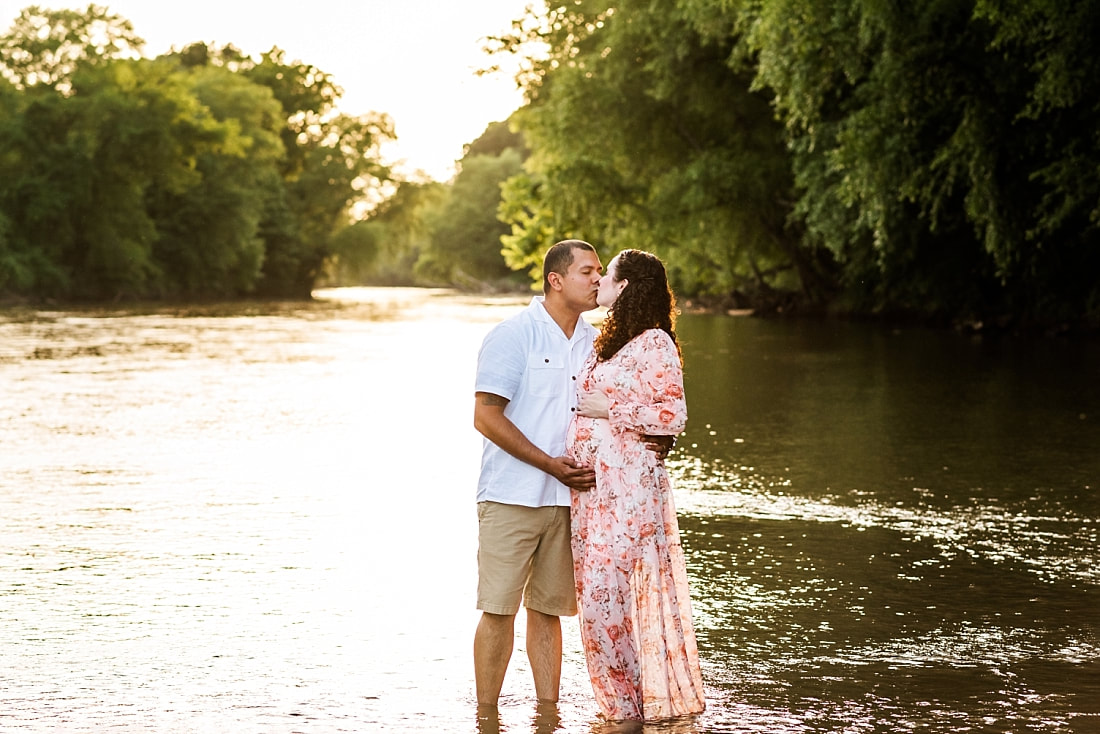 Portrait of pregnant mother at the creek in Memphis, TN