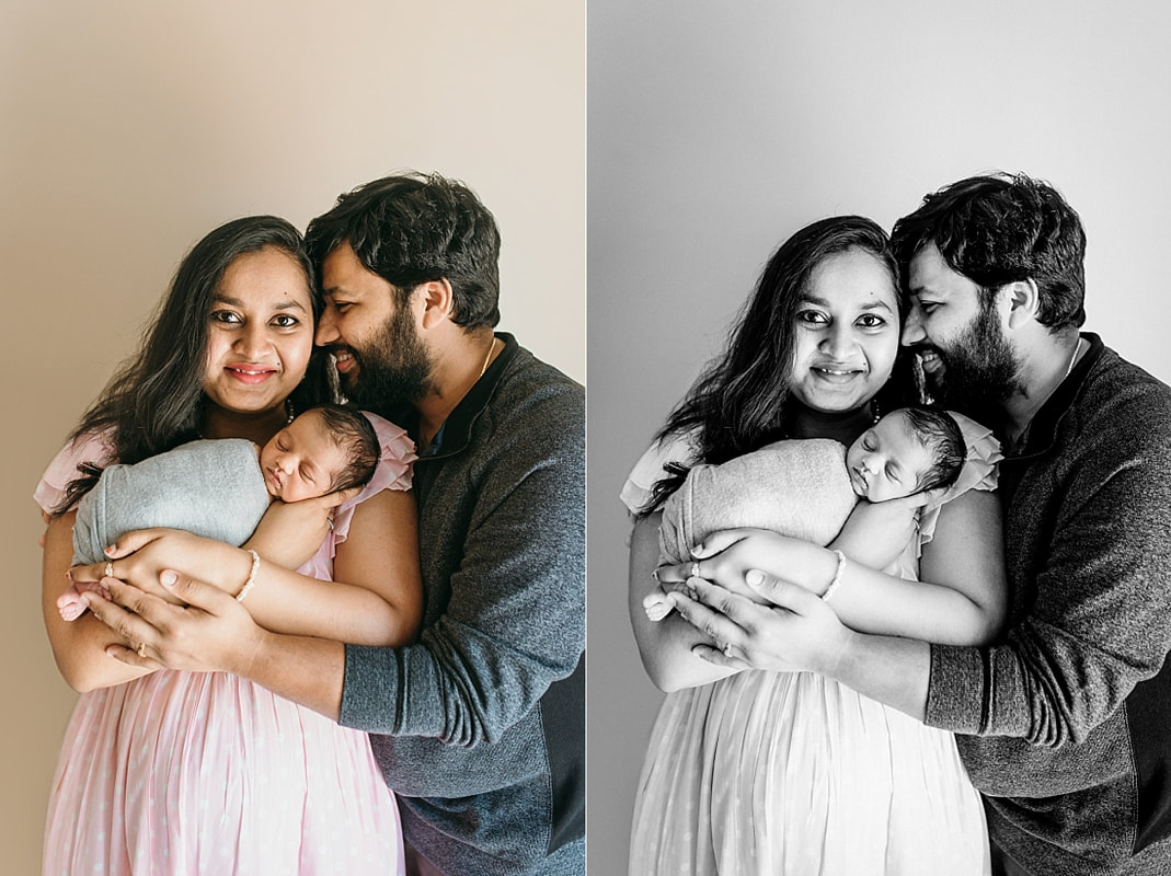 family portrait during newborn photo session in memphis