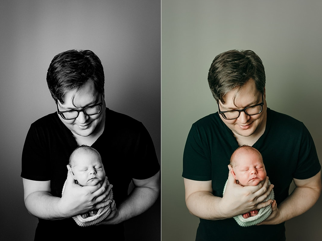 newborn baby with dad for newborn photos in Memphis, TN