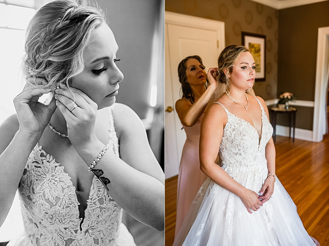 bride getting ready + Pink Palace Wedding + Memphis, TN